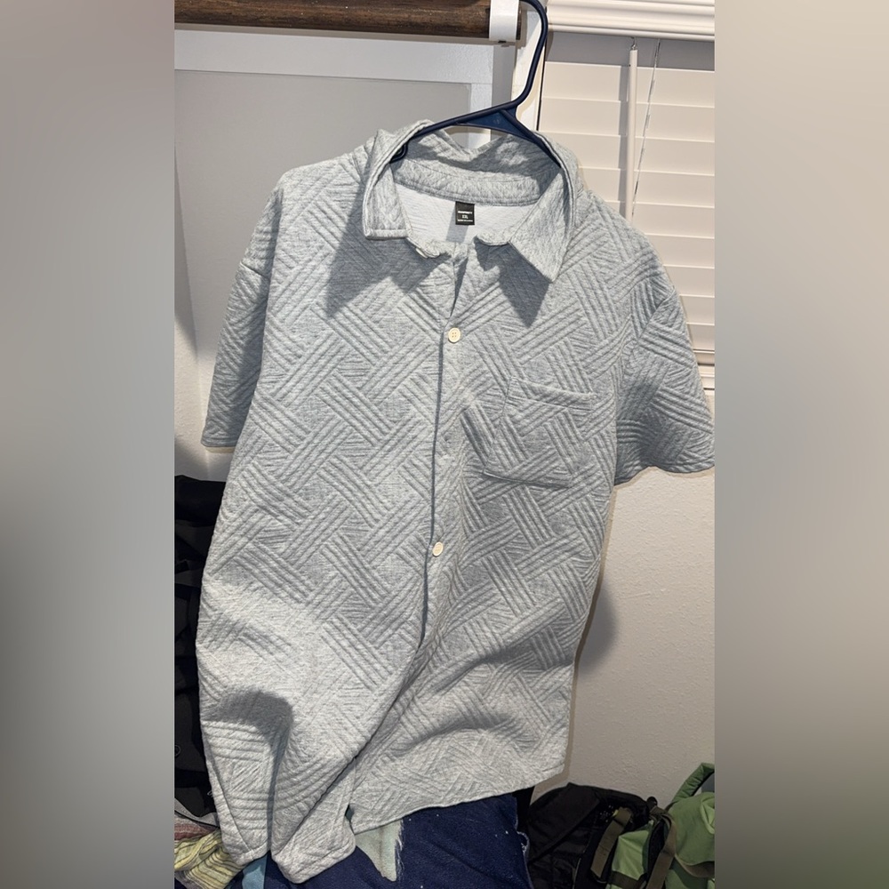 NFINITY Light Gray Textured Casual Shirt